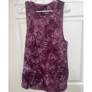 Purple tie dye tank top- small